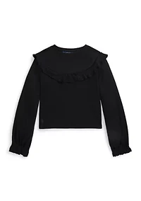 Girls 7-16 Ruffled Cotton-Modal Top