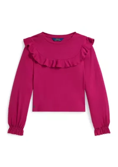 Girls 7-16 Ruffled Cotton-Modal Top