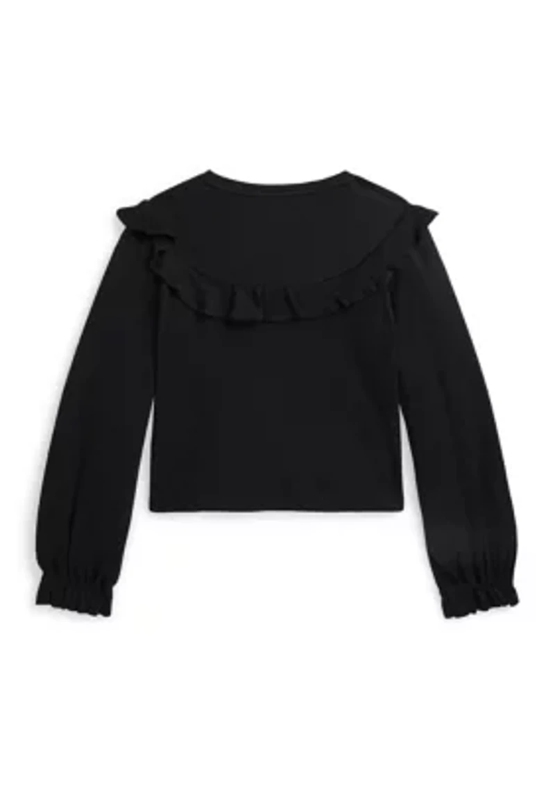 Girls 7-16 Ruffled Cotton-Modal Top