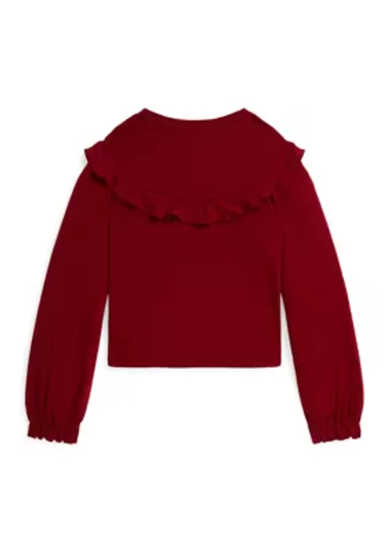 Girls 7-16 Ruffled Cotton-Modal Top