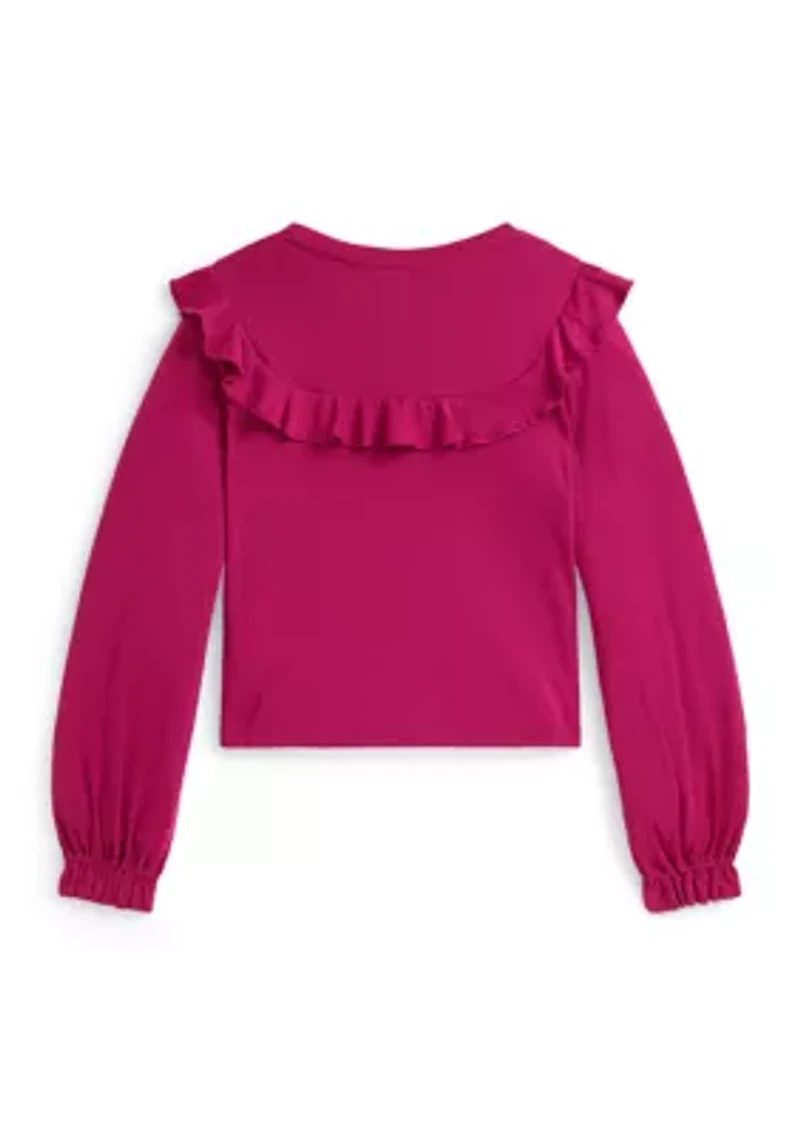 Girls 7-16 Ruffled Cotton-Modal Top