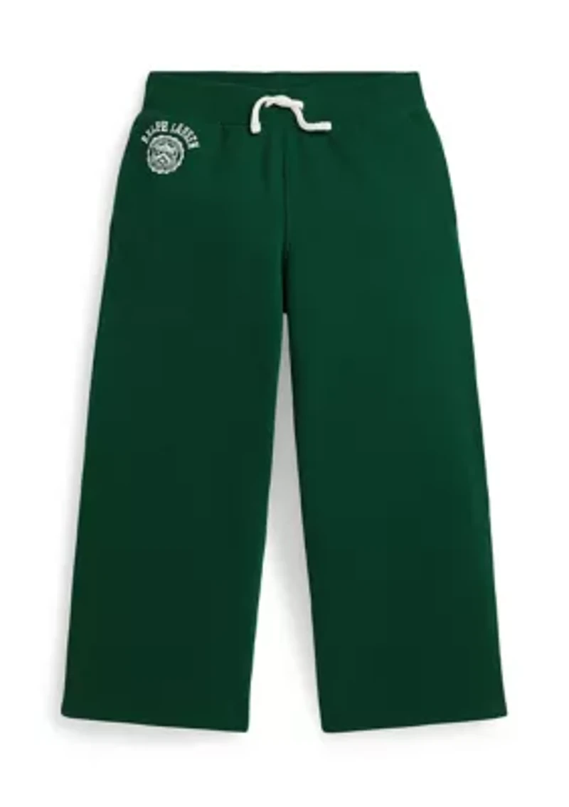 Girls 2-6x Logo Crest Fleece Wide Leg Pants