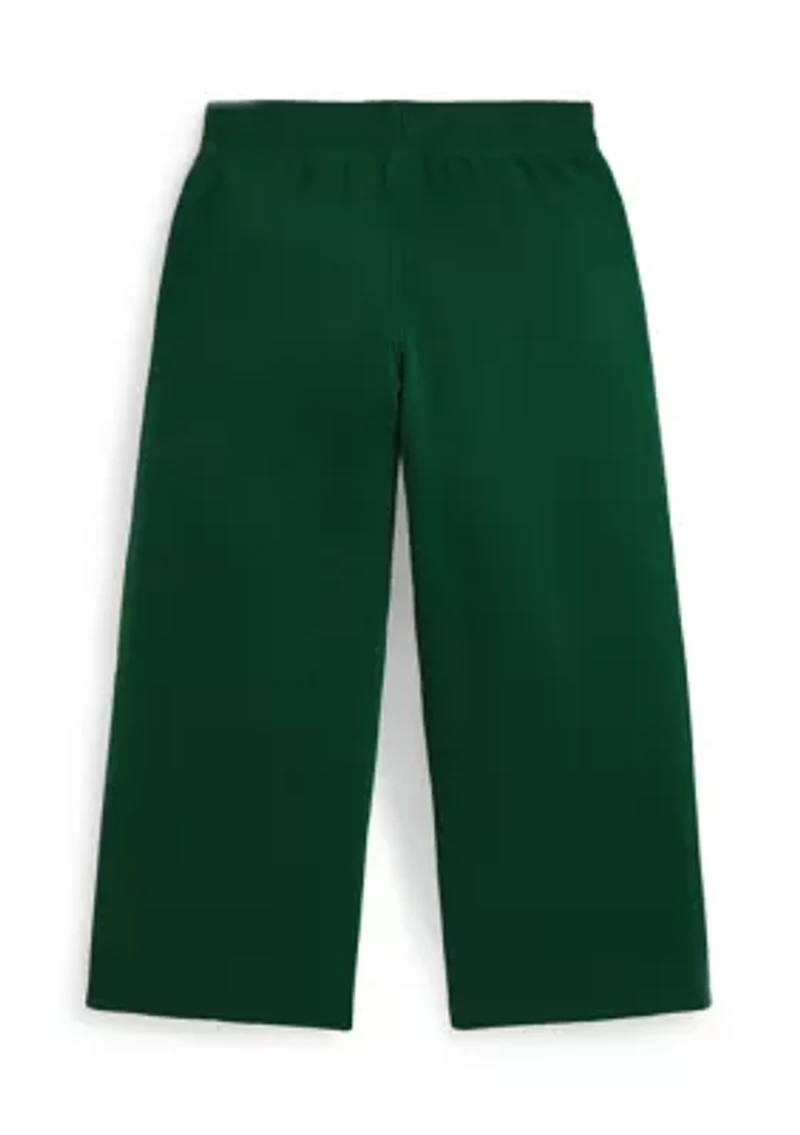 Girls 2-6x Logo Crest Fleece Wide Leg Pants