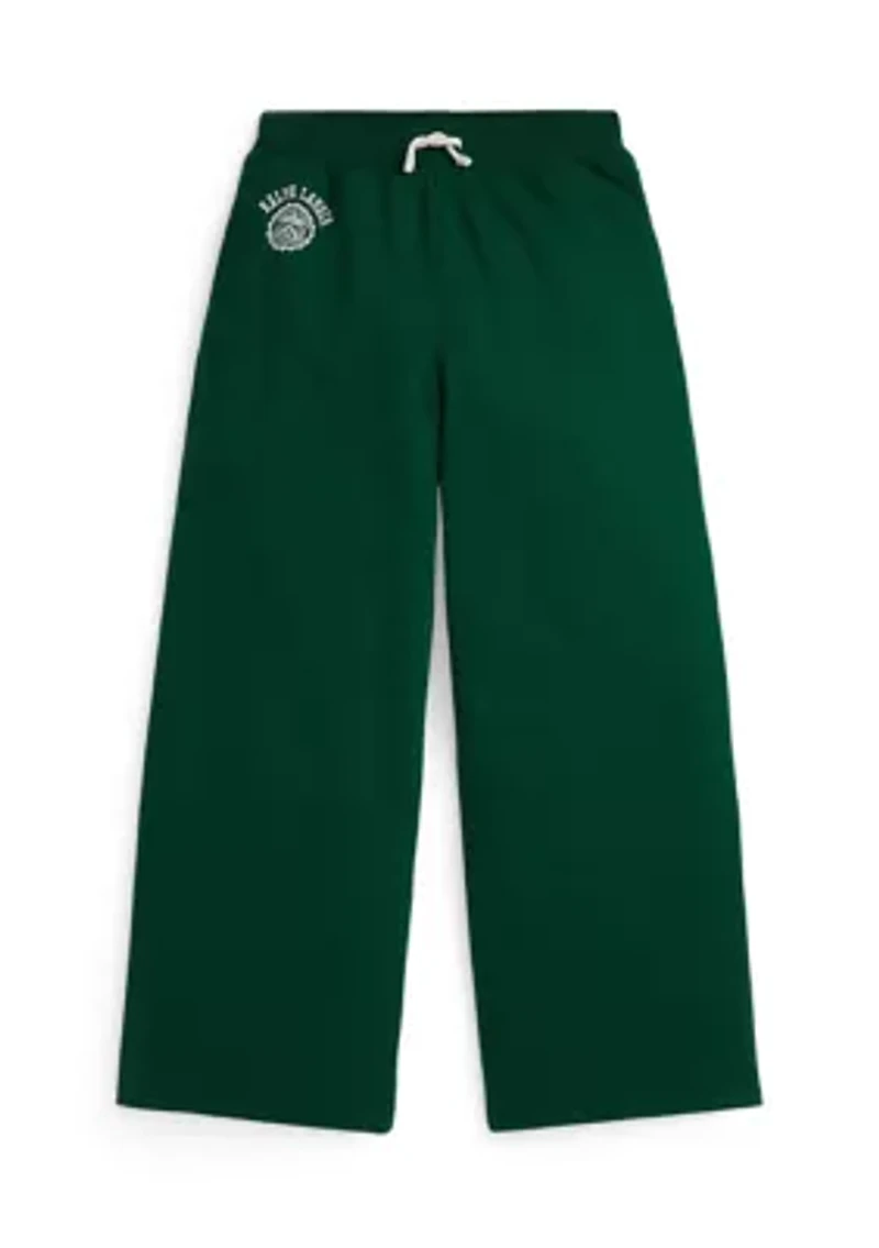 Girls 7-16 Logo Crest Fleece Wide-Leg Pants