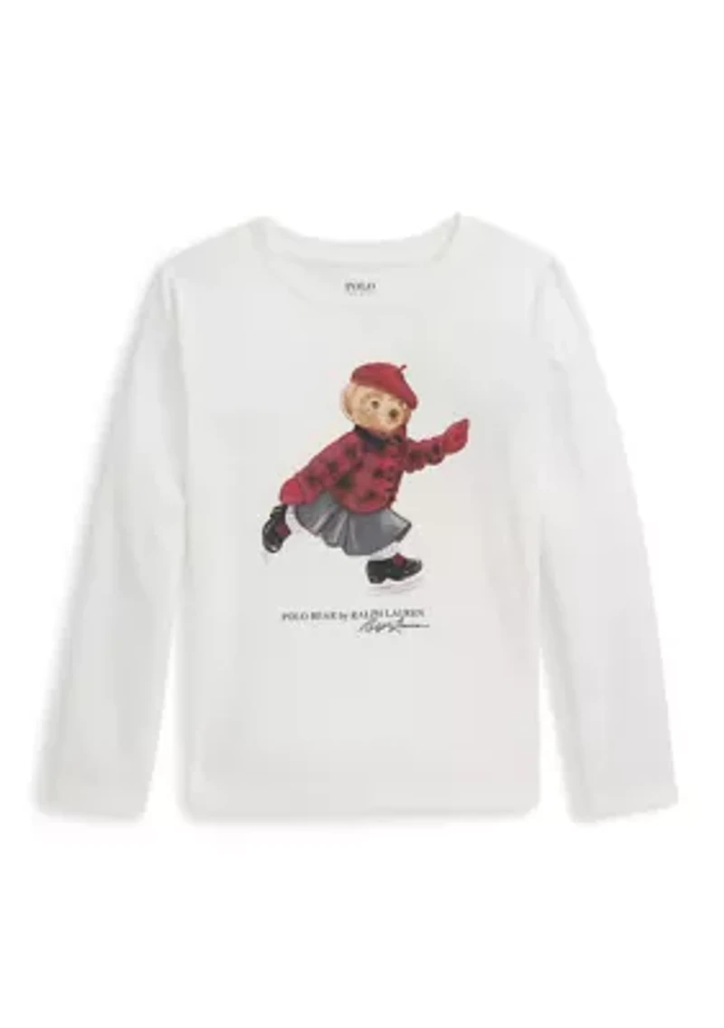 Girls 2-6x Polo Bear Cotton Long-Sleeve Tee