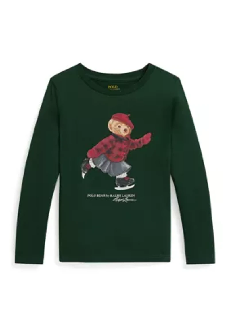 Girls 2-6x Polo Bear Cotton Long-Sleeve Tee