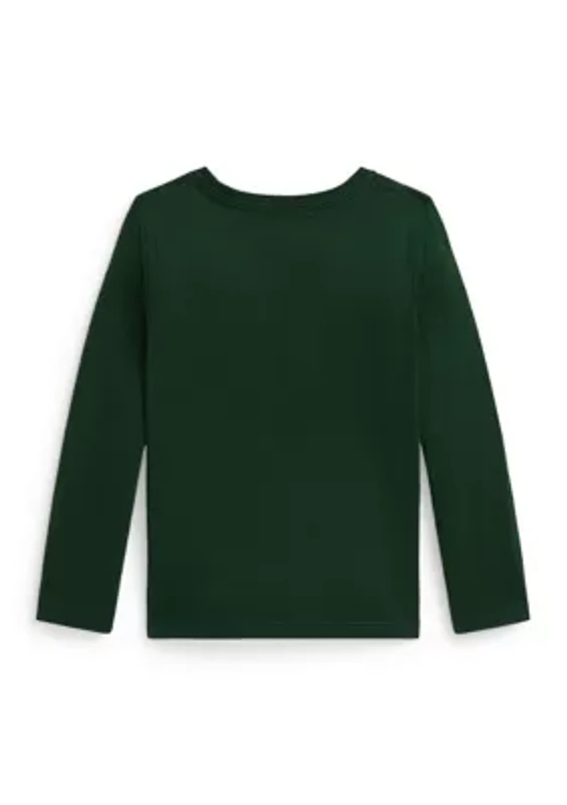 Girls 2-6x Polo Bear Cotton Long-Sleeve Tee