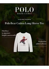 Girls 2-6x Polo Bear Cotton Long-Sleeve Tee
