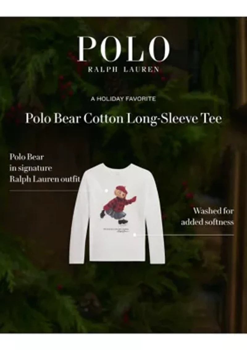 Girls 7-16 Polo Bear Cotton Long-Sleeve Tee
