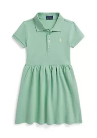 Girls 2-6x Stretch Mesh Polo Dress