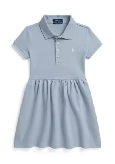 Girls 2-6x Stretch Mesh Polo Dress