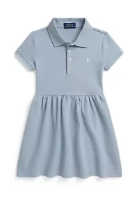 Girls 2-6x Stretch Mesh Polo Dress