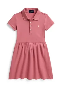 Girls 2-6x Stretch Mesh Polo Dress