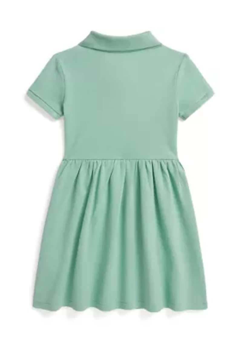 Girls 2-6x Stretch Mesh Polo Dress