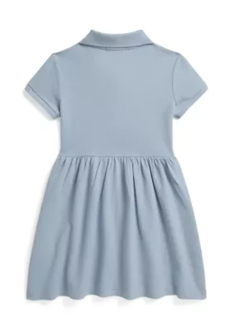 Girls 2-6x Stretch Mesh Polo Dress