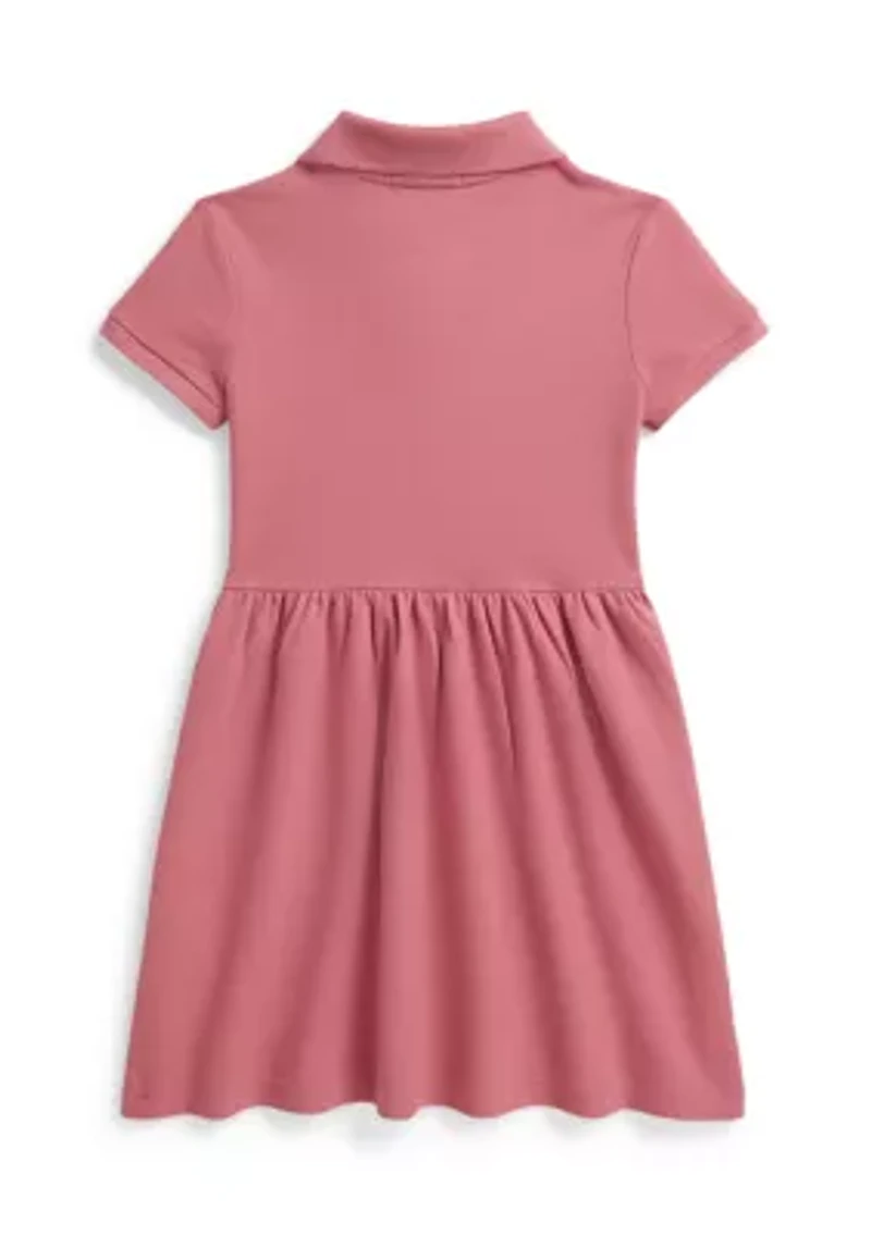 Girls 2-6x Stretch Mesh Polo Dress