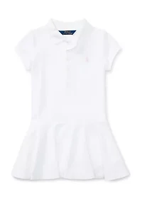 Girls 2-6x Stretch Cotton Mesh Polo Dress