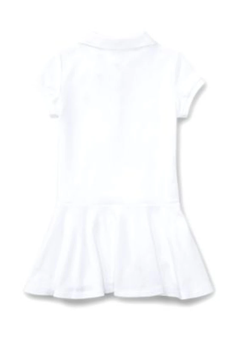 Girls 2-6x Stretch Cotton Mesh Polo Dress