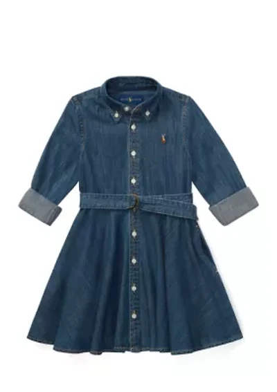 Girls 4-2x Belted Cotton Denim Shirtdress