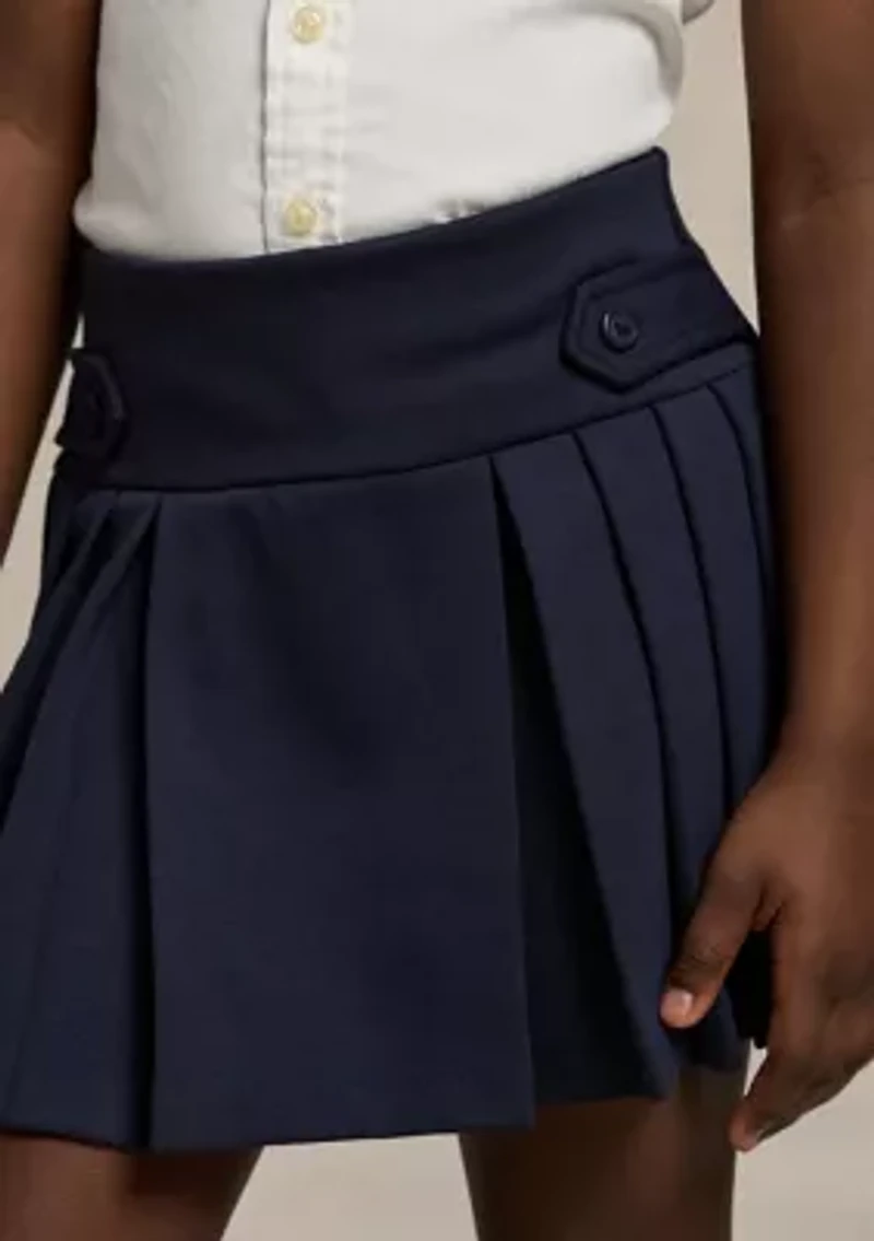 Girls 2-6x Ponte Roma Pleat Scooter Bottoms Skort