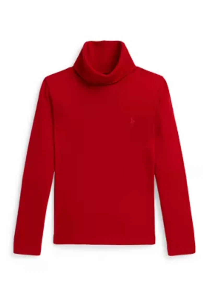 Girls 2-6x Ribbed Cotton-Modal Turtleneck