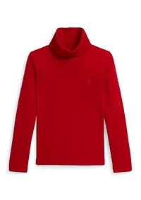 Girls 2-6x Ribbed Cotton-Modal Turtleneck