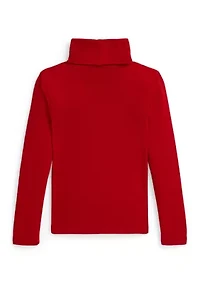 Girls 2-6x Ribbed Cotton-Modal Turtleneck