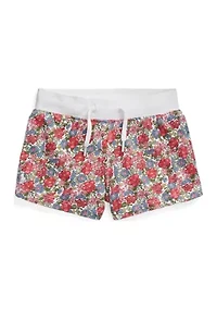 Girls 4-6x Floral Spa Terry Shorts