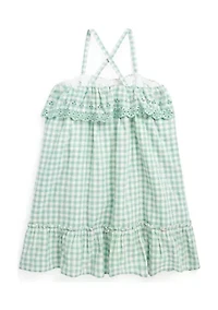 Girls 2-6x Gingham Cotton Madras Dress