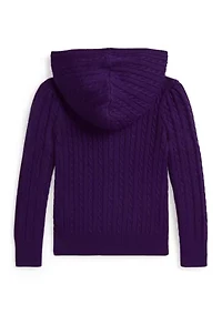 Girls 2-6x Mini-Cable Cotton Full-Zip Hoodie