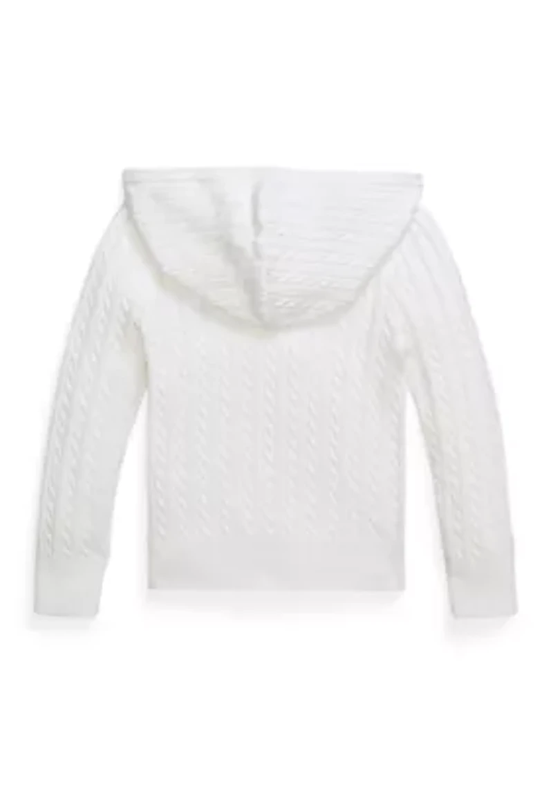 Girls 2-6x Mini-Cable Cotton Full-Zip Hoodie