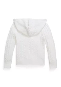 Girls 2-6x Mini-Cable Cotton Full-Zip Hoodie