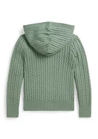 Girls 2-6x Mini-Cable Cotton Full-Zip Hoodie
