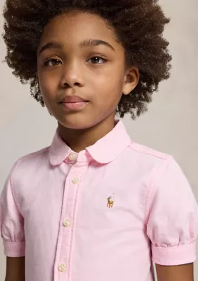Girls 2-6x Cotton Oxford Shirtdress