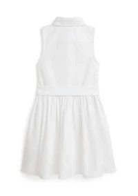 Girls 2-6x Belted Cotton Oxford Shirtdress