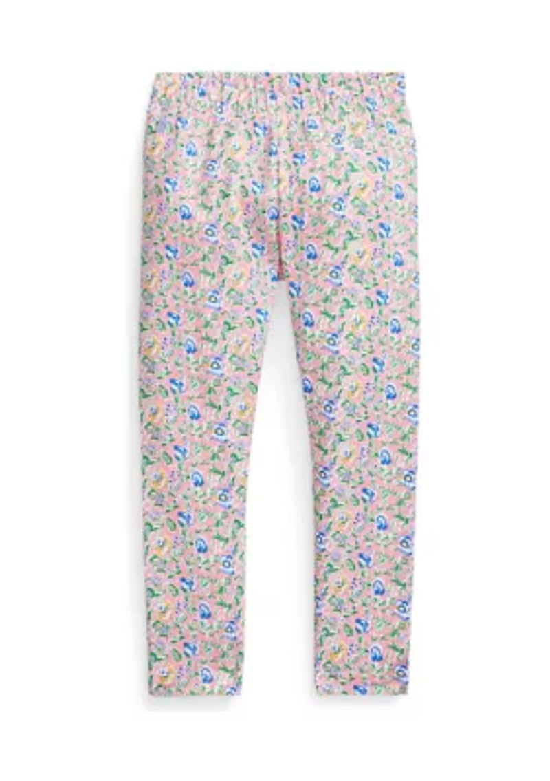 Girls 2-6x Floral Stretch Jersey Leggings