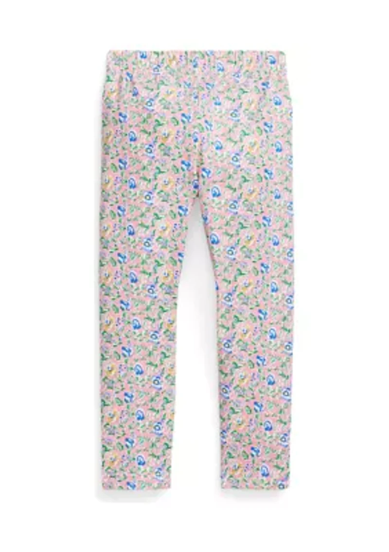 Girls 2-6x Floral Stretch Jersey Leggings