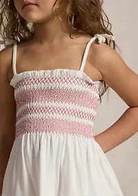 Girls 2-6x Smocked Eyelet Cotton Jersey Dress