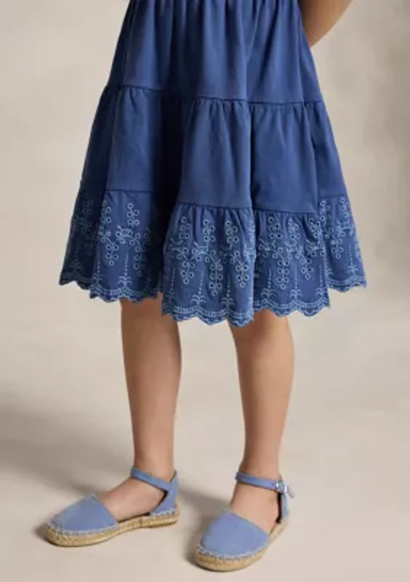 Girls 2-6x Smocked Eyelet Cotton Jersey Dress