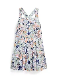 Girls 2-6x Tropical Printed Linen Cotton Dress