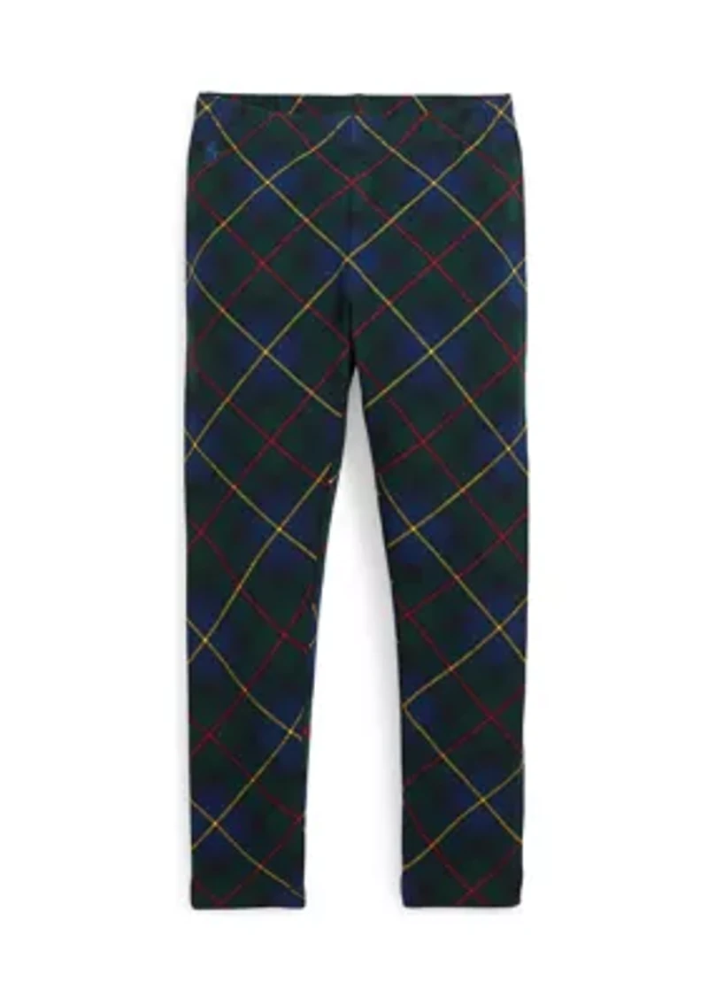 Girls 2-6x Plaid Stretch Jersey Leggings