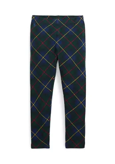 Girls 2-6x Plaid Stretch Jersey Leggings