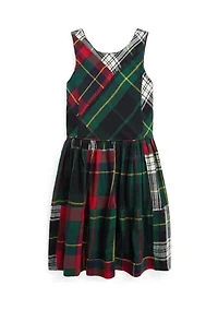 Girls 2-6x Patchwork Plaid Flannel Dress