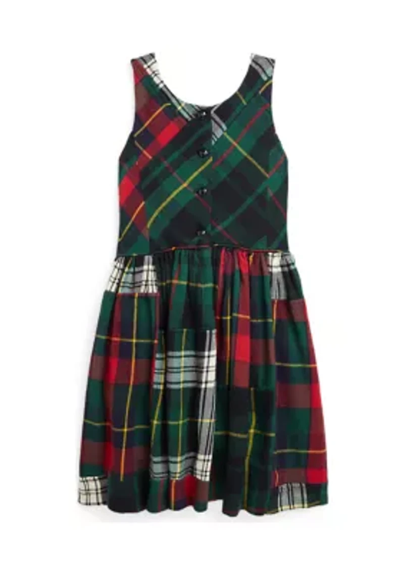 Girls 2-6x Patchwork Plaid Flannel Dress