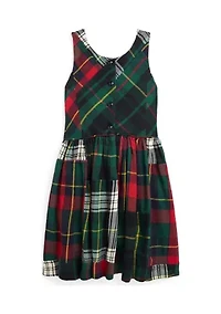 Girls 2-6x Patchwork Plaid Flannel Dress
