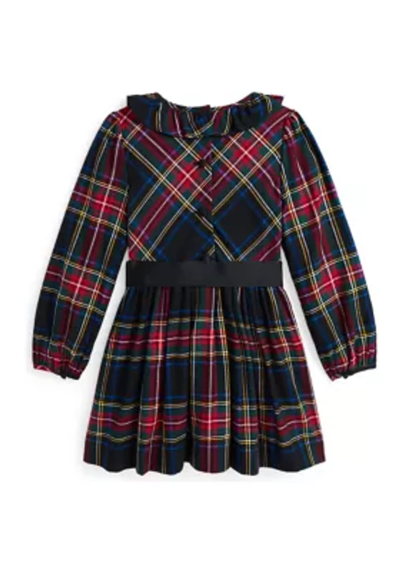 Girls 2-6x Plaid Cotton Sateen Dress