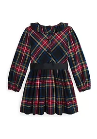 Girls 2-6x Plaid Cotton Sateen Dress