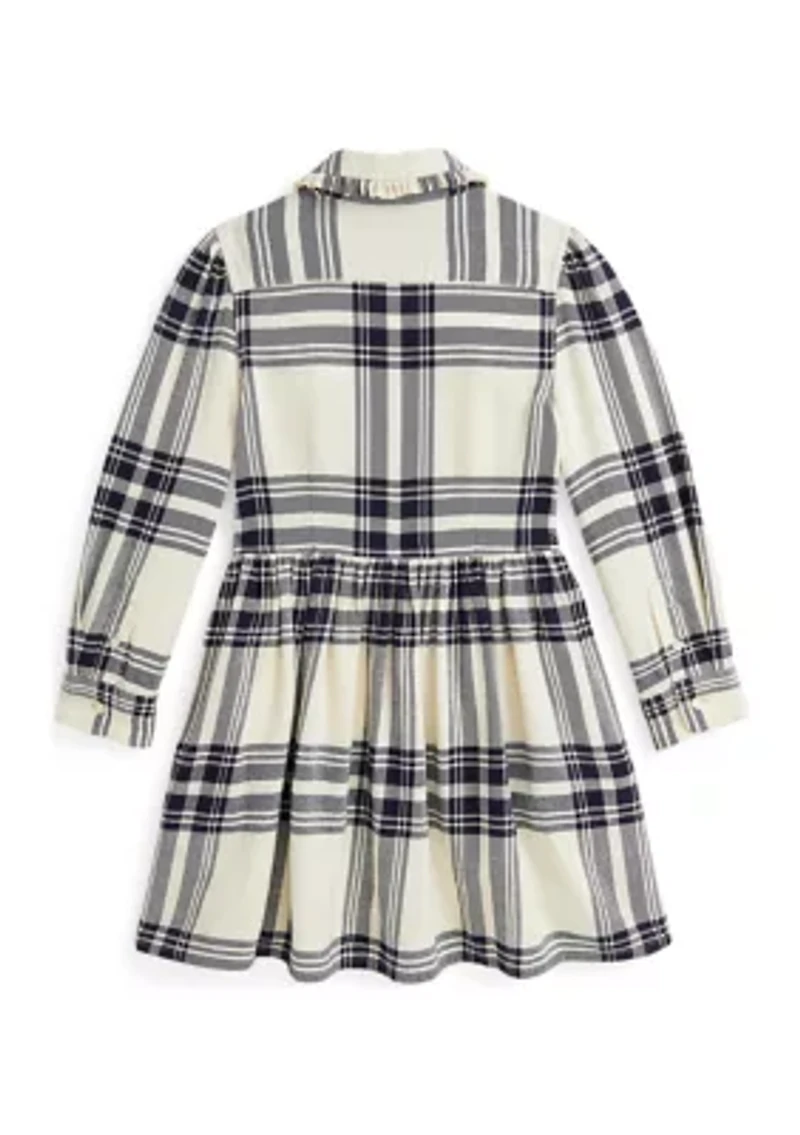 Girls 2-6x Plaid Cotton Twill Shirtdress