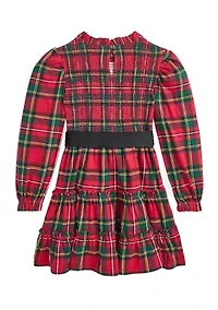 Girls 2-6x Plaid Smocked Cotton Jersey Dress