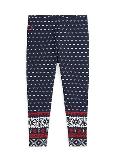 Girls 2-6x Fair Isle Stretch Jersey Leggings